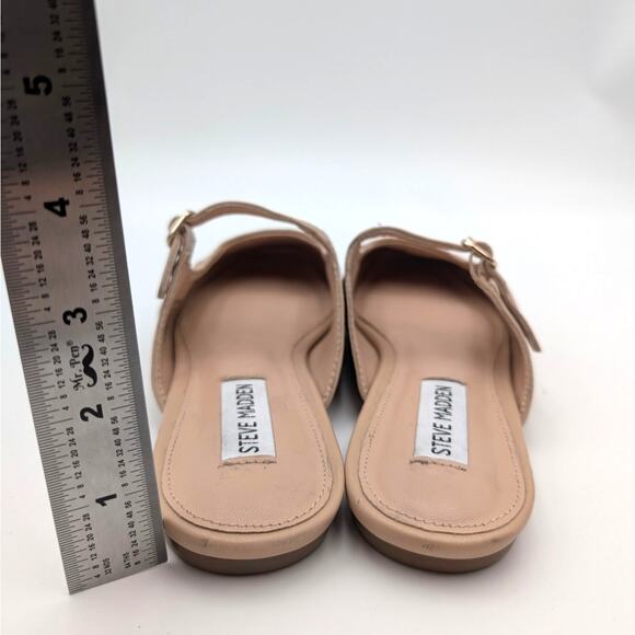 Steve Madden Leather Mary Jane Mule Women's Gisele Beige Size US7M EU37.5 - Picture 4 of 13